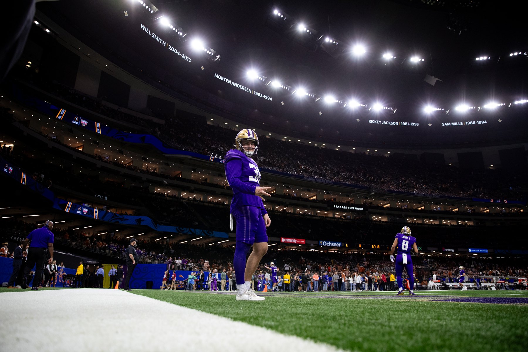 Jack McCallister on the field with Washington